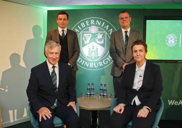 Hibs owner Ron Gordon at the club's annual general meeting.