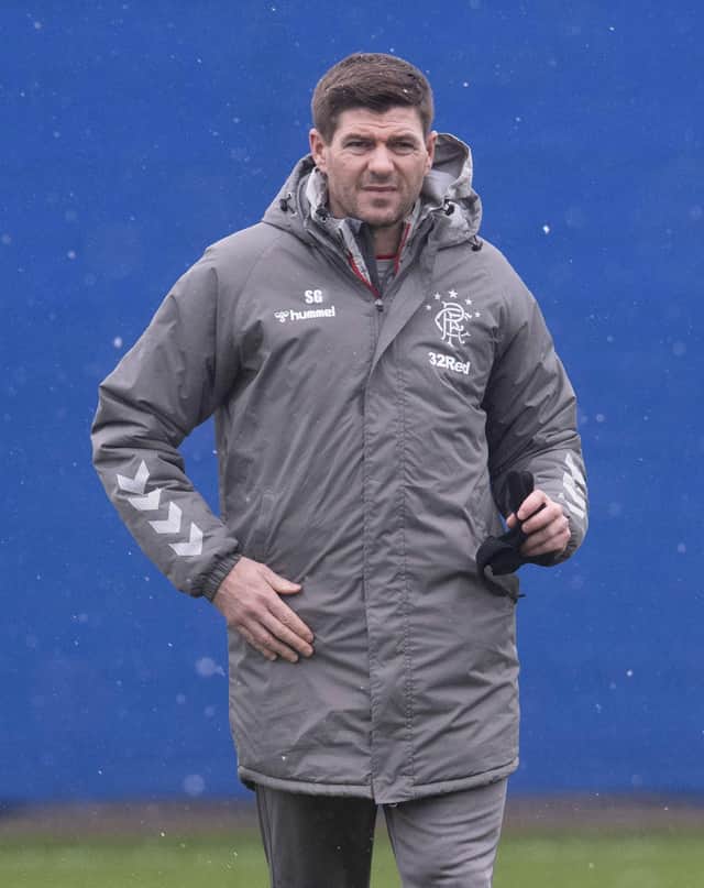 Rangers manager Steven Gerrard supervises training. Photo Picture: Craig Foy/SNS