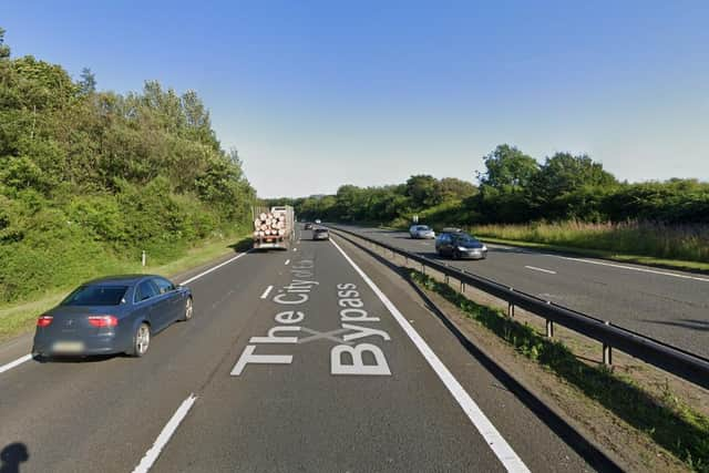 The incident happened at Calder Junction on the A720 this afternoon picture: GoogleMaps