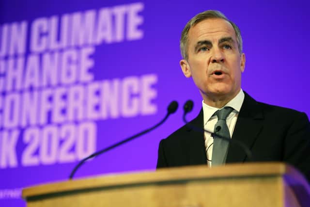 Mark Carney, COP26 Finance Adviser to the Prime Minister, makes a keynote address to launch the private finance agenda for the 2020 United Nations Climate Change Conference. Picture: PA
