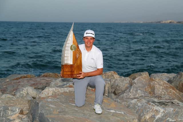 Finland's Sami Valimaki won the Oman Open at the third extra hole in a sudden-death play-off at Al Mouj Golf in Muscat. Picture: Warren Little/Getty Images