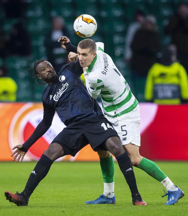 Jozo Simunovic's mistake led to Copenhagen's first goal in the Europa League clash at Celtic Park