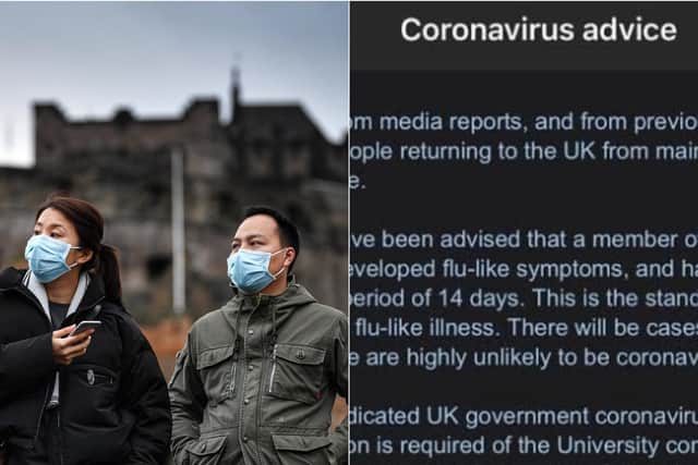 The email issues coronavirus advice as a "precautionary measure."