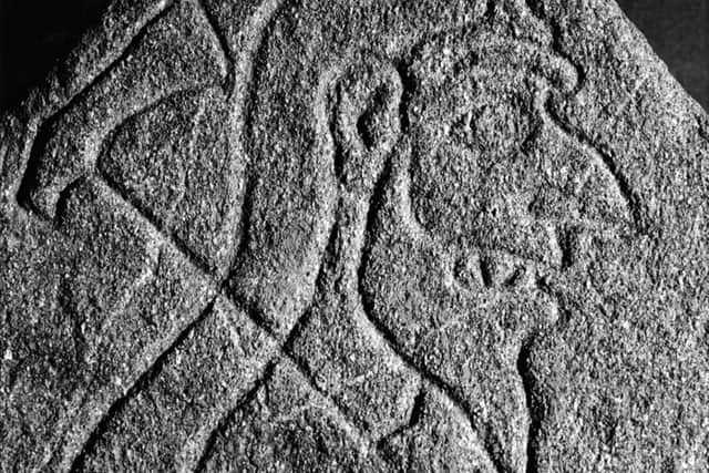 The picture of the elite warrior was made by comparing the figure on the Tulloch Stone with that found on the Rhynie Stone from Aberdeenshire (pictured) and Collessie Man from Fife. PIC: Aberdeen University.