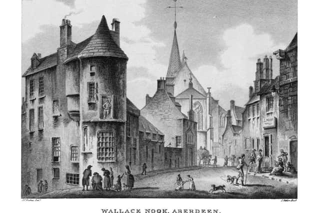 An etching of the old Wallace Tower (left) that was later used as a pub. Marks and Spencer is now on the right hand side of the view. PIC: Flickr/Paul K.