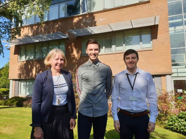 Edge Testing MD Sharon Hamilton with academy graduates Grant Martin and Stuart Dougans. Picture: Contributed