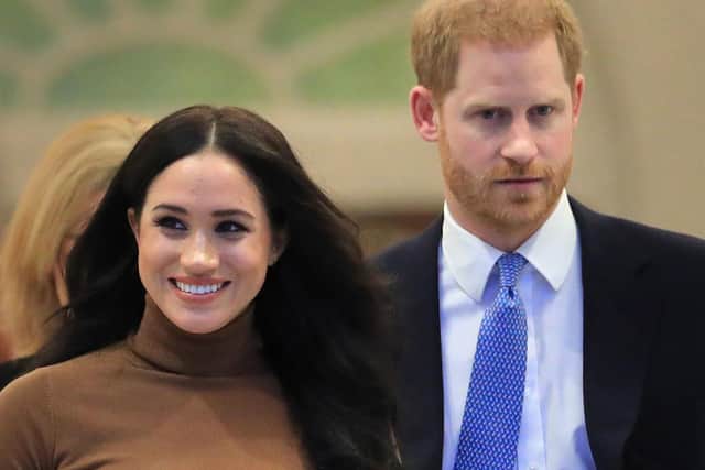The Duke and Duchess of Sussex, Harry and Meghan, may not be allowed to use the term 'royal' in their new branding. Picture: Aaron Chown / PA Wire