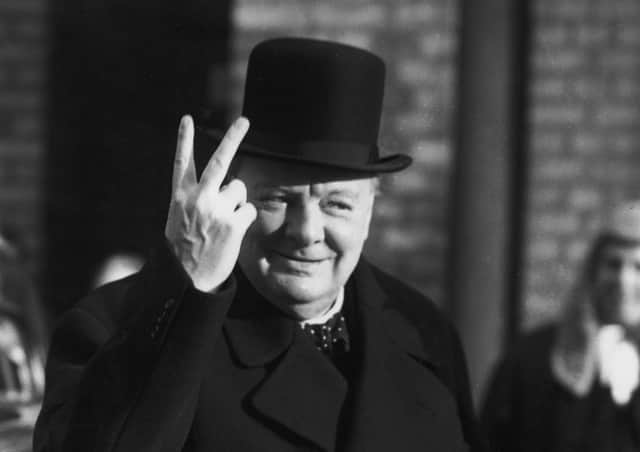 Winston Churchill gives a ‘V for Victory’ salute in November 1942 (Picture: Reg Speller/Getty Images)