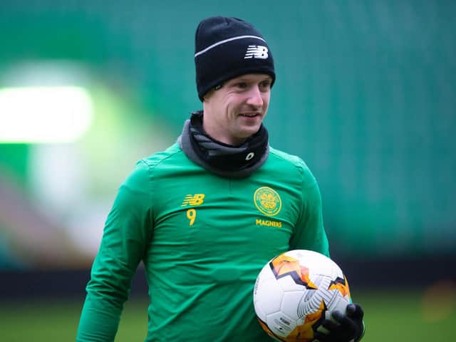 Leigh Griffiths trained at Celtic Park on Wednesday but did not travel to Denmark with the rest of the squad. Picture: SNS