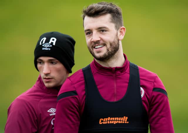 Craig Halkett during Hearts training at the Oriam. Picture: Ross Parker / SNS