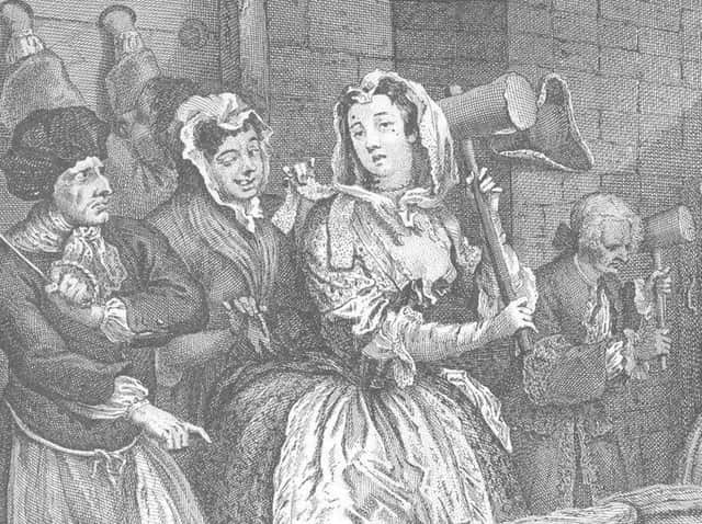A depiction of a 'harlot' banging hemp in a House of Correction, by William Hogarth. Women made up the vast majority of those sent to the correctional institution  in Aberdeen, where cloth making was undertaken to promote values of hard work and discipline. PIC: Creative Commons.