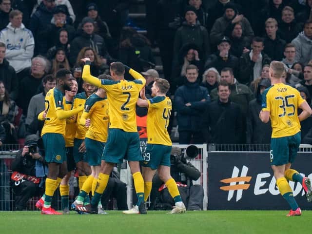 Celtic celebrate Odsonne Edouard's goal. Picture: Getty