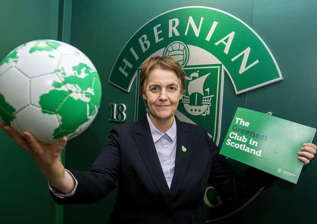 Leeann Dempster : Hibs are committed to protecting the environment. Picture: SNS.