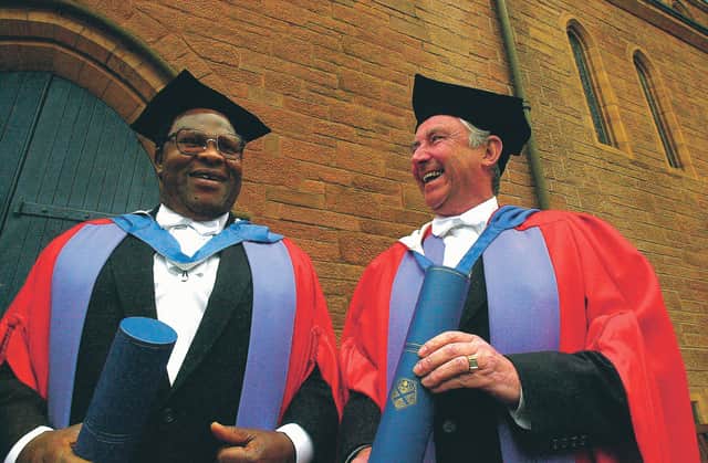 Strathclyde University honours Dr Bakili Muluzi and Lord Steel. Picture: Stephen Mansfield