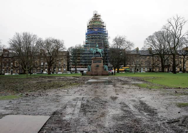 Charlotte Square is now looking worse than ever in festival’s wake. Picture: Neil Hanna