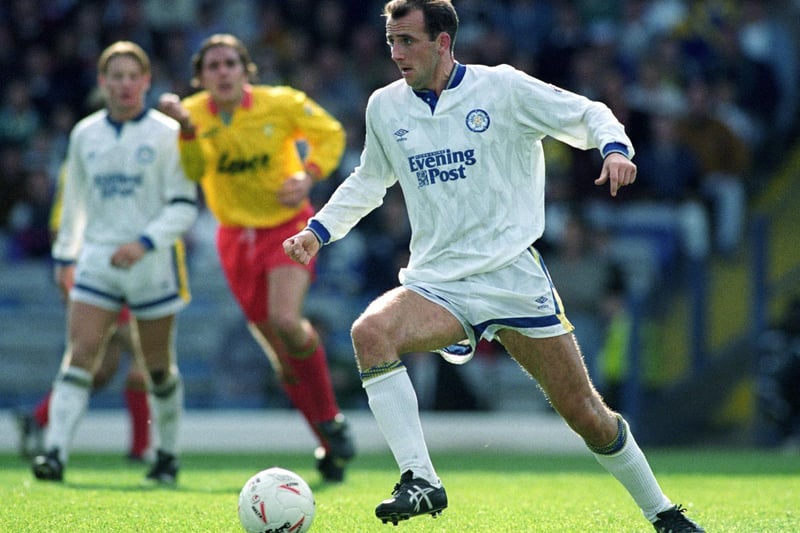 Gary McAllister dictates play in the heart of Leeds United's midfield.