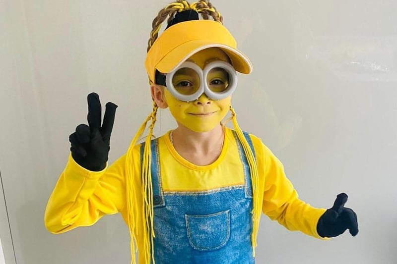 Trixie Lula Forrest was a minion for World Book Day at Padiham Green Primary School.