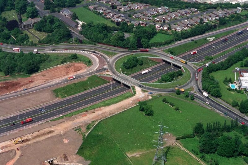 Junction 29 of the M6 motorway at Bamber Bridge near Preston