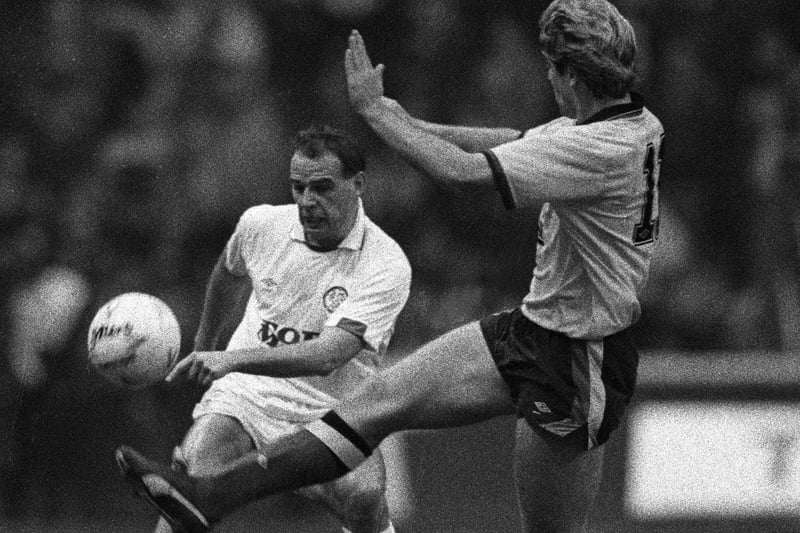 Mel Sterland in action against Watford at Elland Road in November 1989. The Whites won 2-01 thanks to goals from Chris Fairclough and Andy Williams.