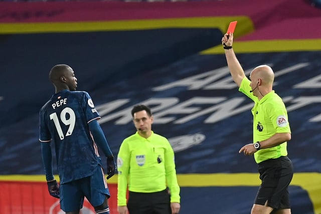 When Nicolas Pépé felled Gjanni Alioski with a headbutt, on-field referee Anthony Taylor initially gave nothing. After consulting the pitchside monitor as per the VAR’s advice, Taylor sent off the Frenchman for violent conduct, though Leeds weren’t able to find a winner against the 10-men Gunners.