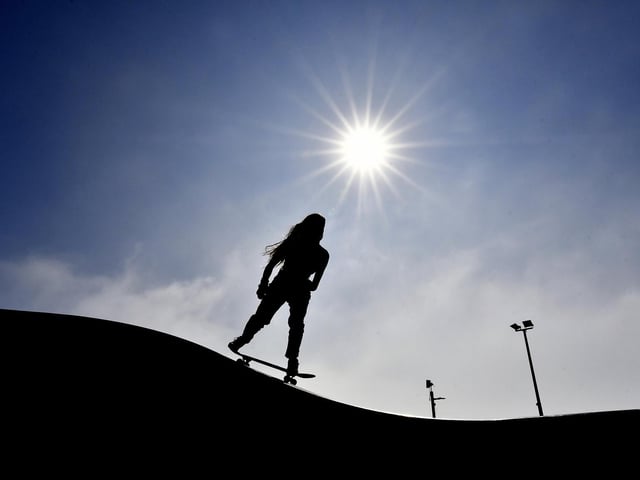 Eliza Leach at Scarborough's skatepark.