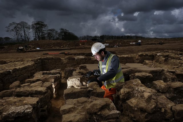 Field Archaeologist Martyn King works on the site of the Roman dig at Eastfield.