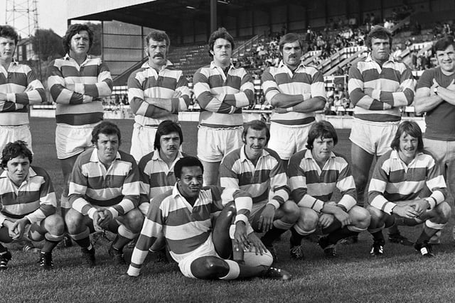 The Wigan Rugby League team at the start of the 1975/76 season.