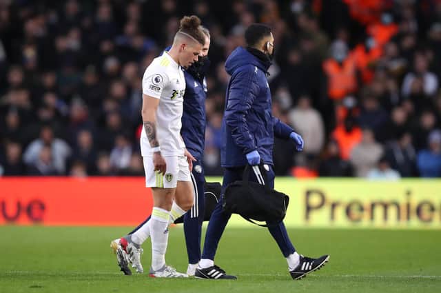 Leeds United midfielder Kalvin Phillips is among those out injured currently. Pic: Getty