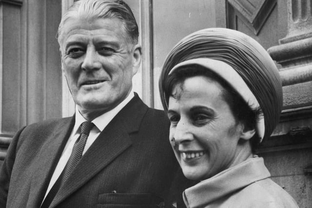 Sir Alfred Broughton and his wife Joyce (nee Denton). Wedding at Spen Valley Register Office, Dewsbury.