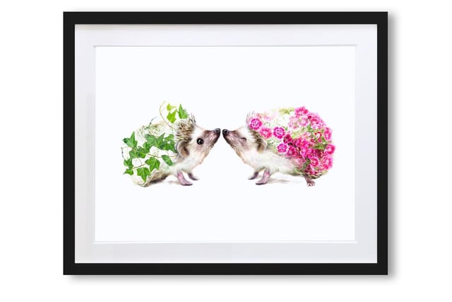Two Hedgehogs picture, from £20 by York-based Lola Design at www.loladesignltd.com