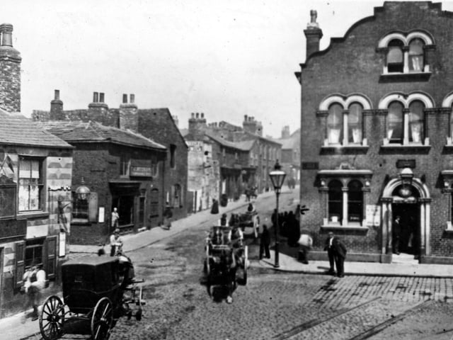 An unddated view of The Woodpecker Inn on the junction of York Road and Burmantofts Street. Horse drawn vehicles can be seen moving along Burmantofts Street and Marsh Lane in the foreground. To the left is the Shoulder of Mutton Inn on Marsh Lane, beyond it, on Burmantofts Street, can be seen the Temperance Hotel. PIC: Thoresby Society
