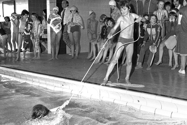 A relay event at the English Schools Swimming International organised by local teachers at Wigan International Pool on Saturday the 20th of March 1976.
Teams taking part were from England, Scotland, Wales, Northern and Southern Ireland and West Germany.