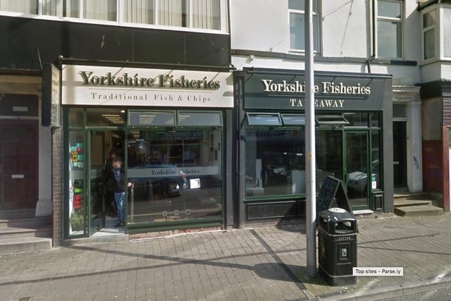 Yorkshire Fisheries, 16 Topping Street, Blackpool FY1 3AQ | 01253 627739 | Rating: 4.7 out of 5 (1,912 Google reviews) | Standard adult portion of fish and chips to takeaway for £6.50