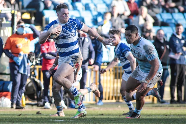 Action from Halifax Panthers' clash with Featherstone Rovers in the Betfred Challenge Cup fourth round. Picture: Simon Hall.