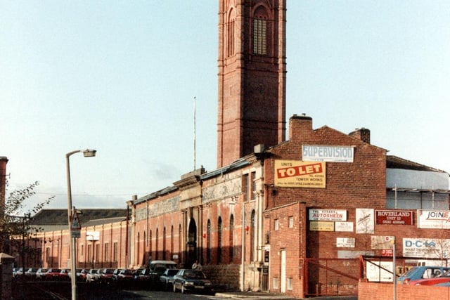 A view looking along Globe Road in Holbeck  on to the largest of the Italianate Towers known as the Giotto Tower.