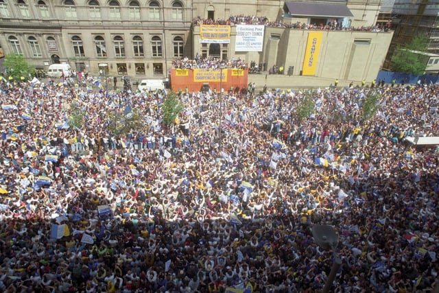 Leeds turned out in force to hail its heroes at a city centre civic reception held in their honour.