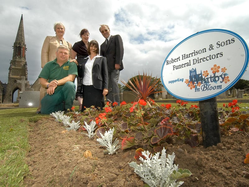 Robert Harrison & Sons Funeral Directors sponsor a Whitby in Bloom flowerbed.