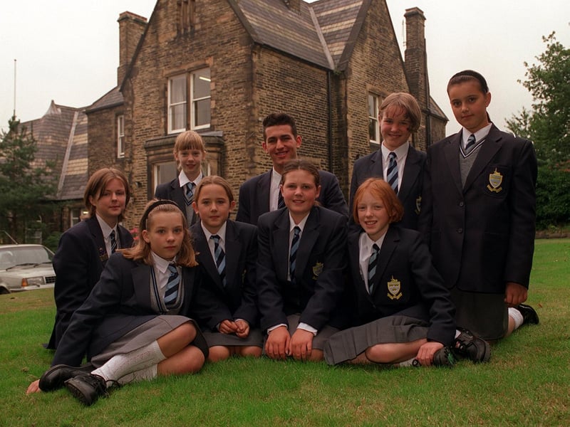 Batley Grammar allowed girls into the lower years of the school. Pictured back: Frances Clark, Marguerite Barder, Jonathan Dean, Sally Herbert, Natalie Mousavi. Front: Gemma Murphy, Hayley Cardwell, Emma O'Rourke, Tara Jackson.