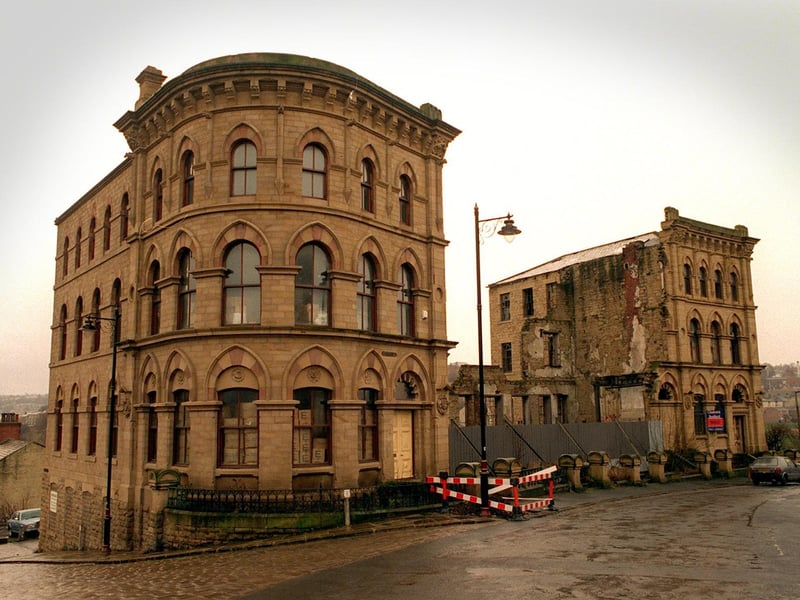 A multi-million pound plan was hatched in February 1996 to restore these fire damaged crescent of ornate warehouses on Station Road, once described as the jewel in Batley's crown.
