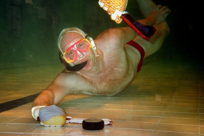 Octopusher Roy Towers pictured in action at Batley Sports Centre in April 1996. He had been chosen to play for Britain at the World Championships in South Africa.