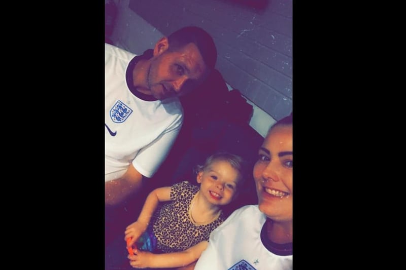 Michaela Faye Barratt shared her family's photo from the match.