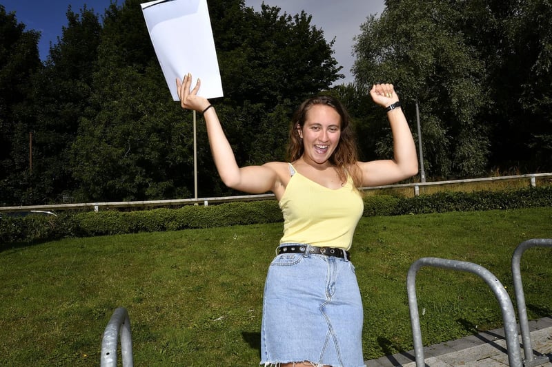 A level results at Scarborough's UTC - Caitlin Wilson cheers with delight