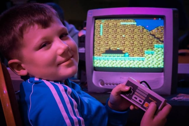 Cory Southern playing on the Nintendo Entertainment System (NES)