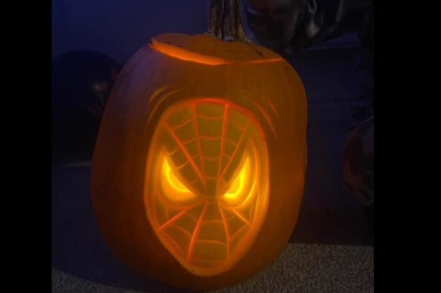 Spiderman pumpkin shared by Lea Lee-Nelson.