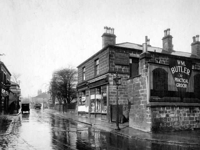 Looking down Otley Road towards Kirkstall Lane in May 1932.