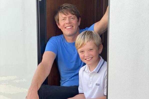 Oliver Smith with on-screen dad Kris Marshall who plays Peter Hope