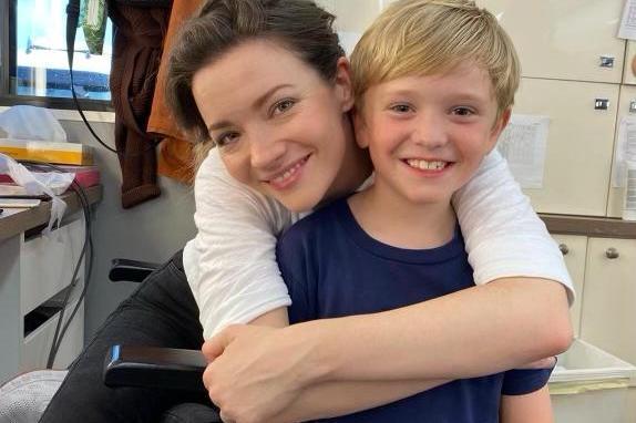 Oliver Smith with actress Talulah Riley, who also stars in Father Christmas is Back