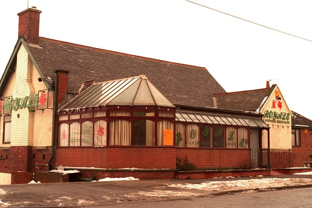 The Royale Cantonese restaurant at Lofthouse with snow on the ground in January 1996.