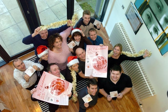Pictured are staff from Atlas Media Group who made a Christmas single 'Let the Christmas Spirt Flow' with all proceeds in aid of Martin House Children's Hospice.