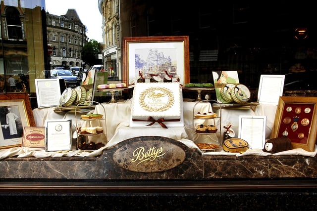 Bettys 90th Anniversary window display on Parliament Street